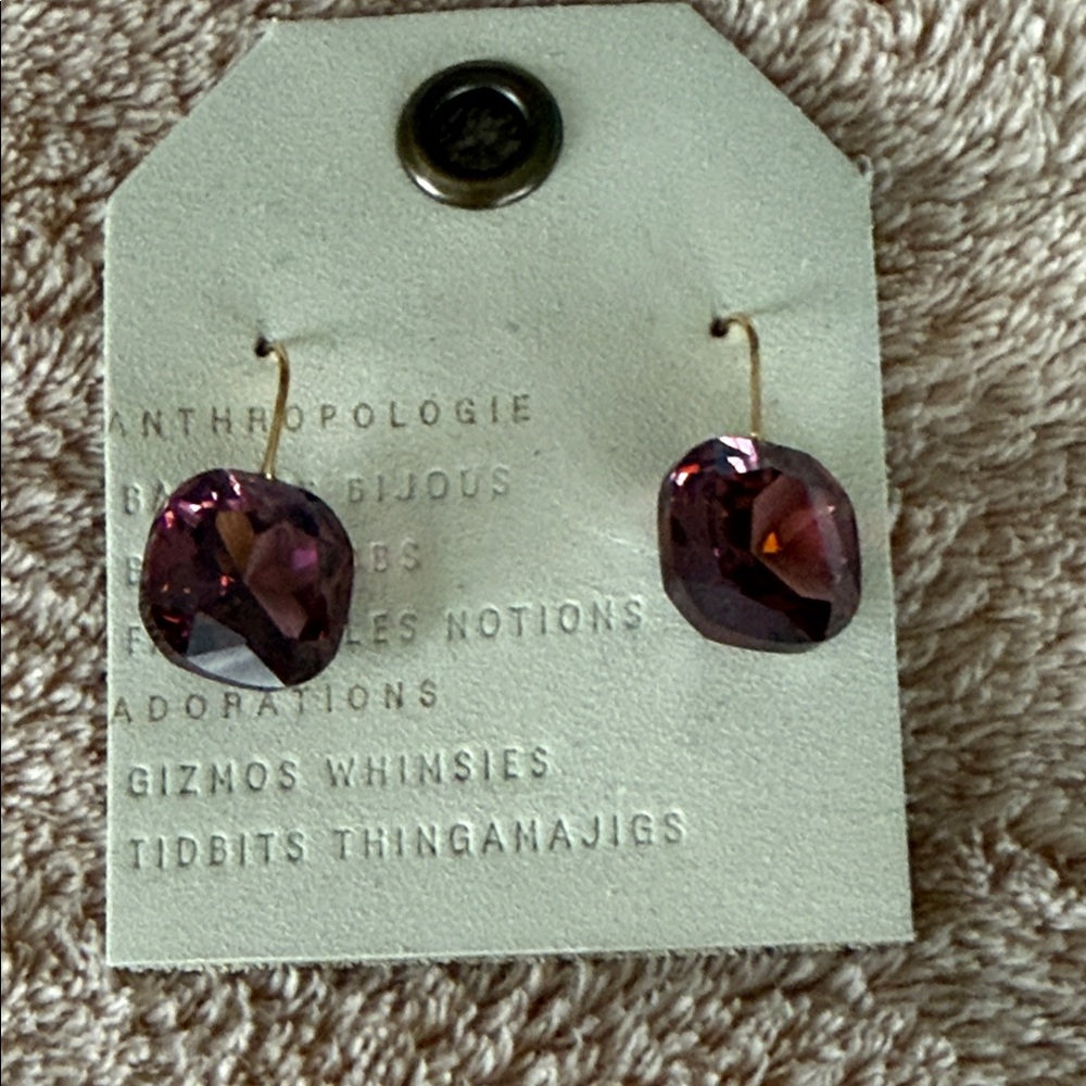 Anthropologie Amethyst-Toned Earrings